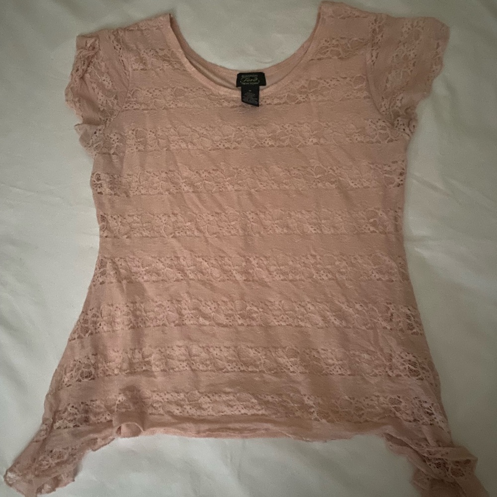 Ford Delicate Pink Lace Blouse